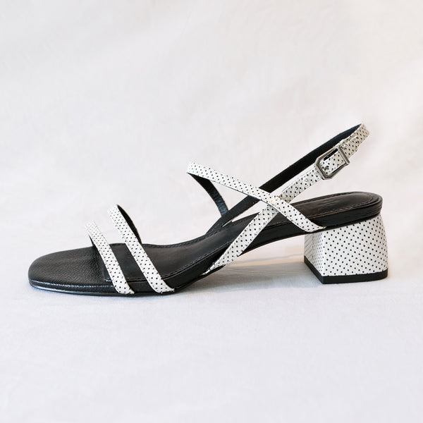 White sandal heels