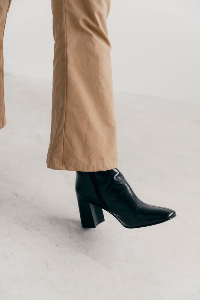 Black ankle boot heels