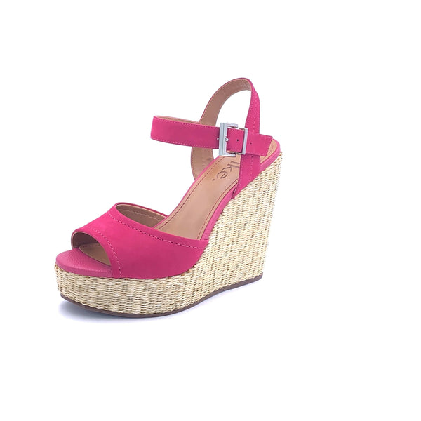 Pink wedge heels