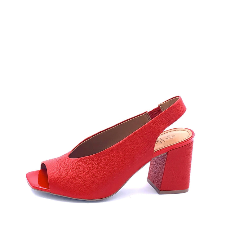 Red platform heels 