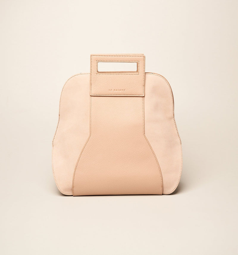 Pink leather shoulder bag