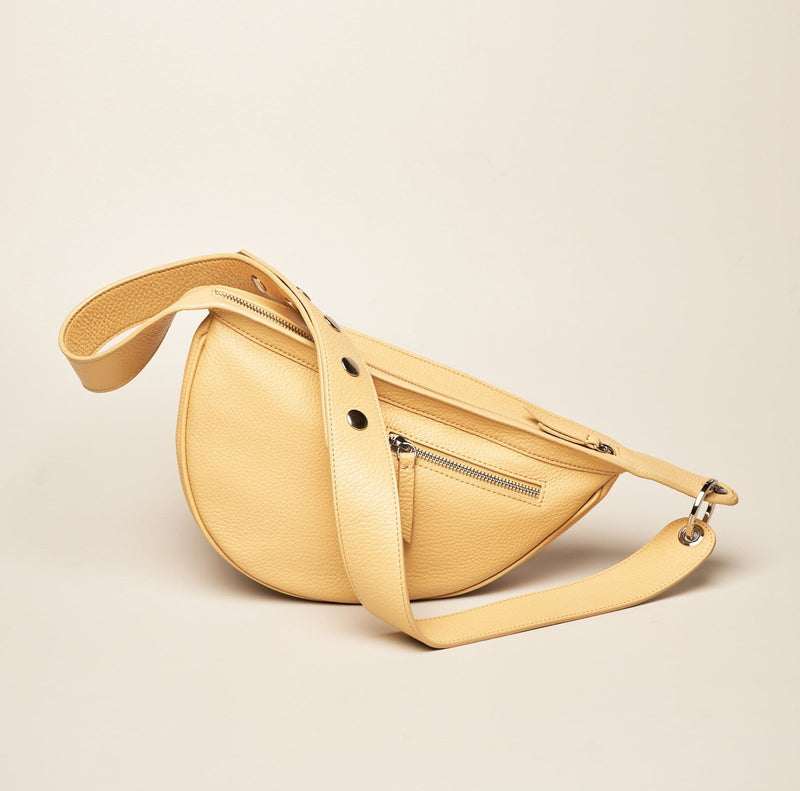 Yellow leather belt bag