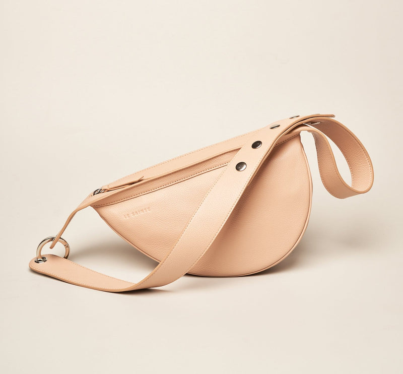 Pink leather belt bag