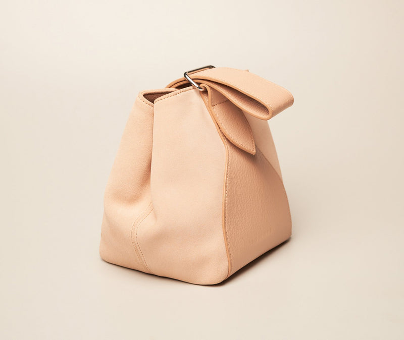 Pink leather handbag