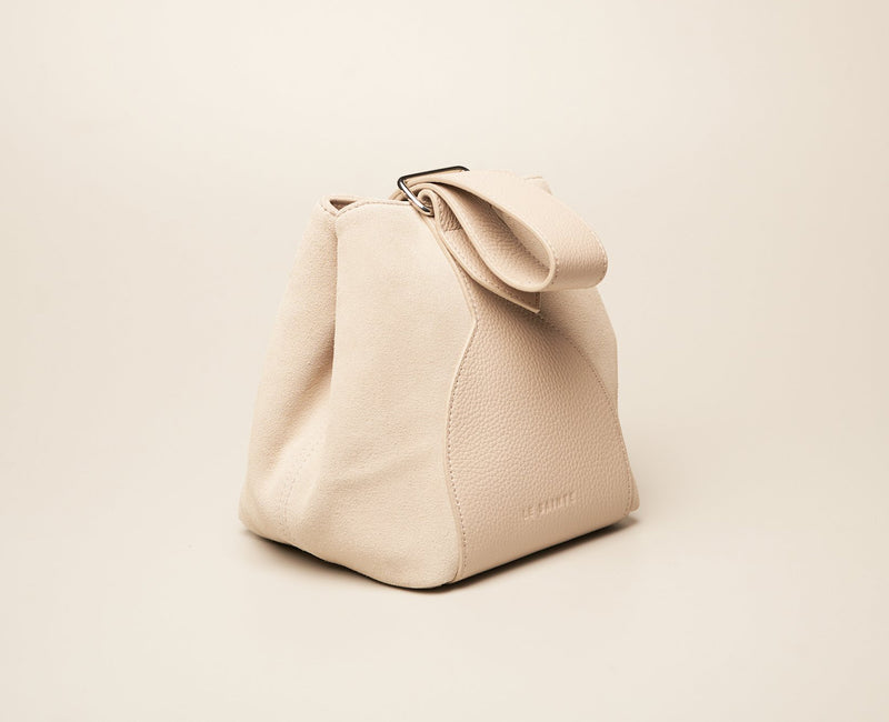 White leather handbag